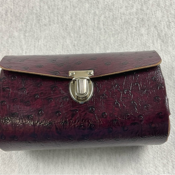UNIQUE NO BRANDED WOMEN’S CYLINDER CROSSBODY BAG LITTLE PURSE COLOR: BURGUNDY - Picture 15 of 16
